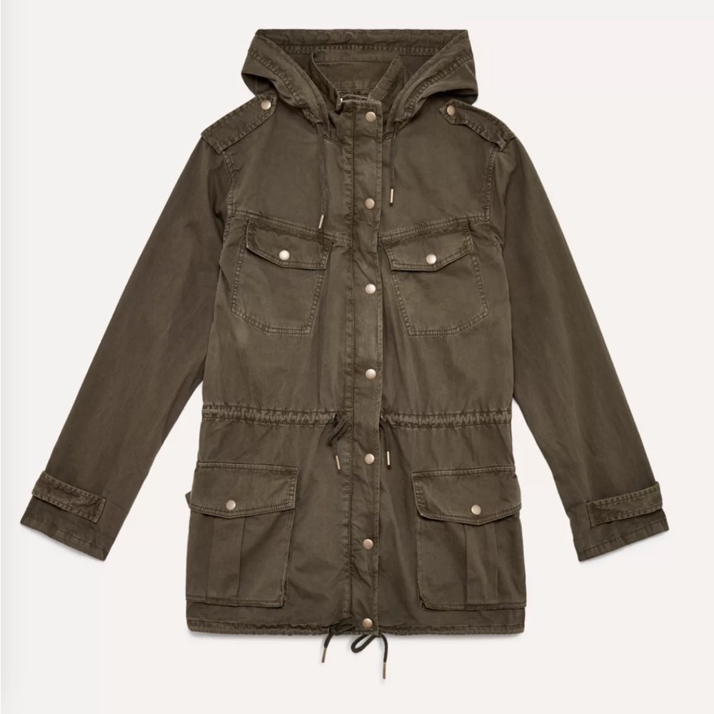Aritzia Talula Trooper Field Jacket - Olive Green Utility Cargo Parka - XS